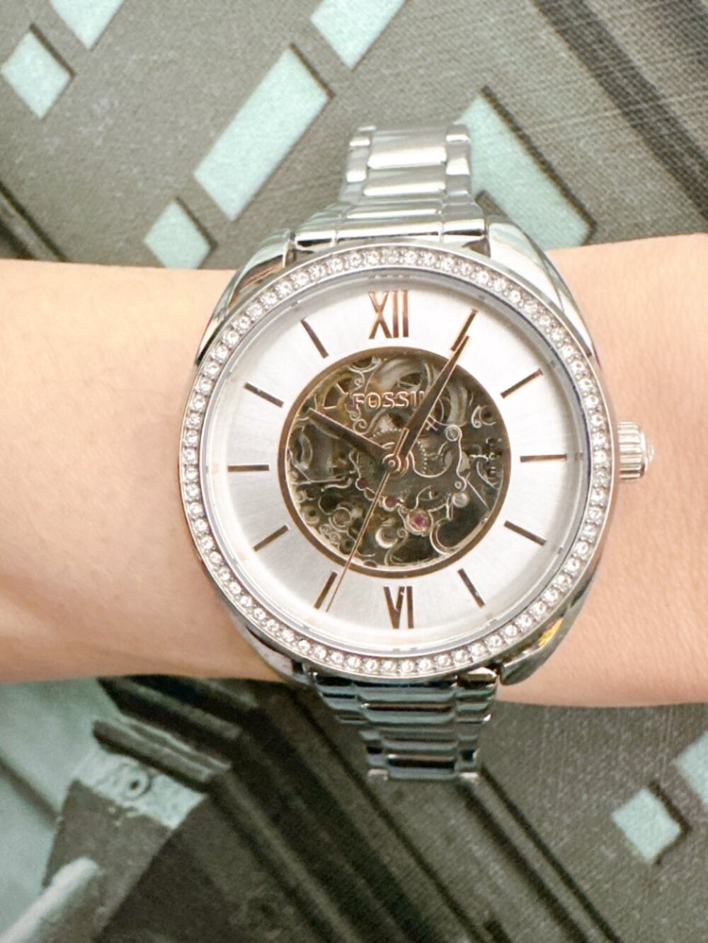 Fossil BQ3727 Vale Automatic Skeleton Silver Women's Watch
